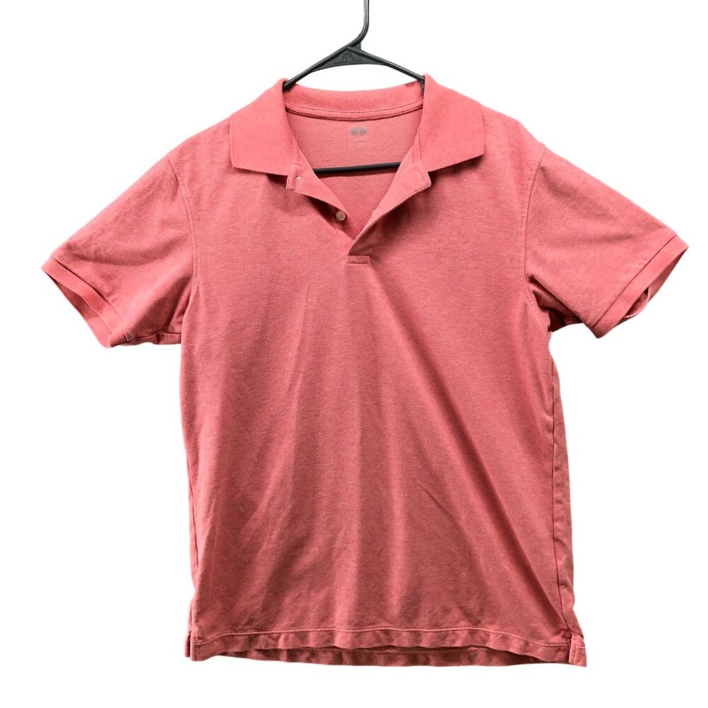 Uniqlo Dry Pique Short Sleeve Polo Shirt Mens M Pink Performance Active